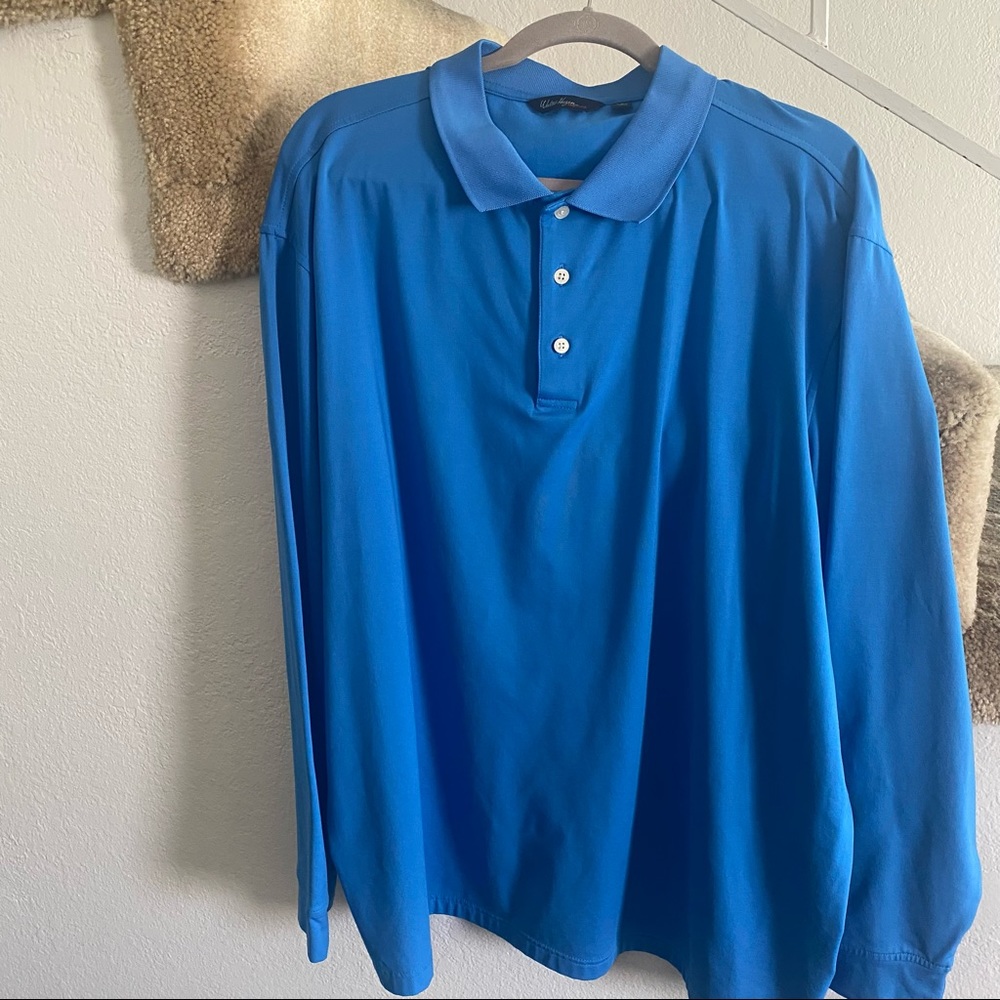 Walter Hagen Mens' XXL Long Sleeve Golf Polo  shirt blue